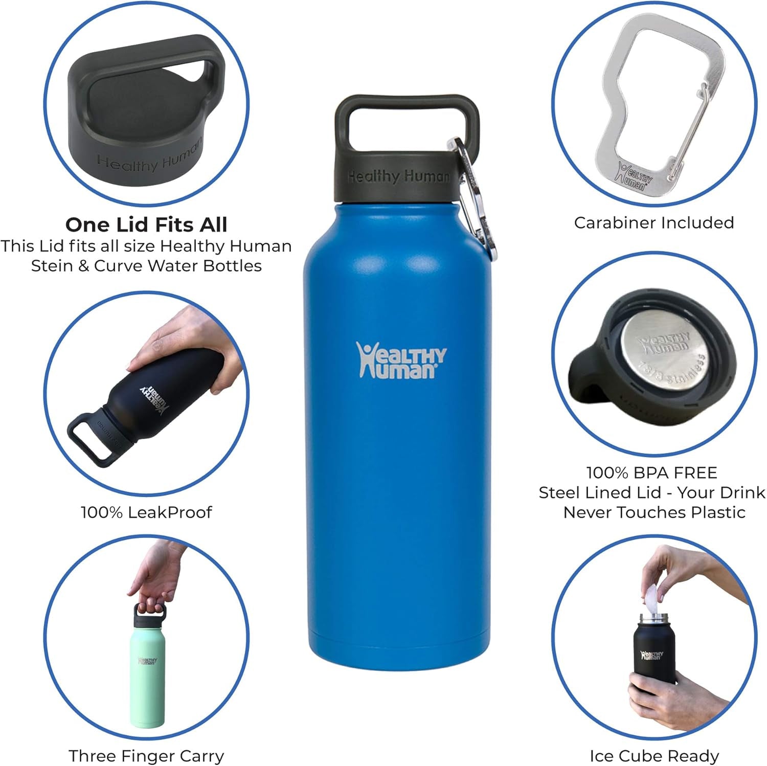 Stainless Steel Water Bottle | Double Walled Vacuum Insulated Water Thermos for Adults | Eco-Friendly Travel Bottles with Leak Proof Lid (Bahama, 32 Oz/ 946 ML)